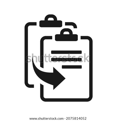 Duplicate document paper clipboard icon. Illustration vector
