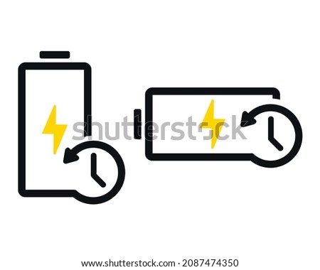 Battery time icon. Long battery life sign. Illustration vector