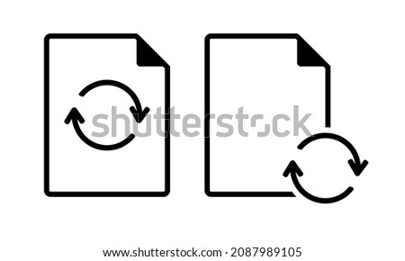 Update document icon. Refresh paper page. Load file. Illustration vector