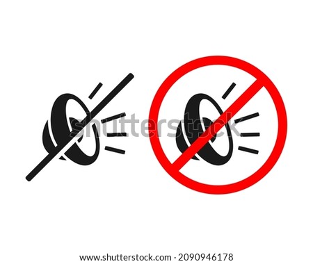 No loud sound, silence. Speaker mute. Illustration vector