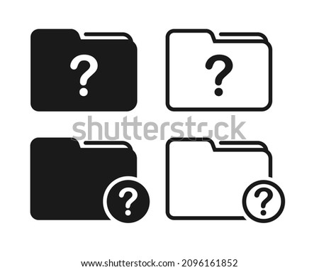 Unknown folder icon. Folder with question mark. Illustration vector