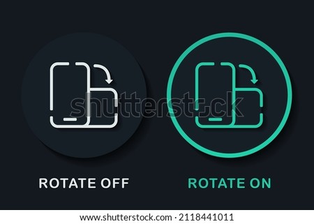Rotate smartphone. Device rotation on off. Vector illustration