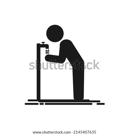 Islamic wudu icon. Vector illustration