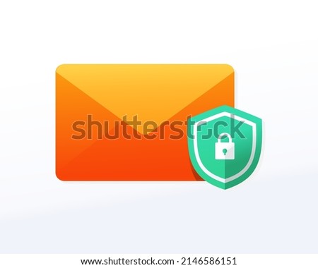 Email lock shield. Envelope with padlock. Vector illustration