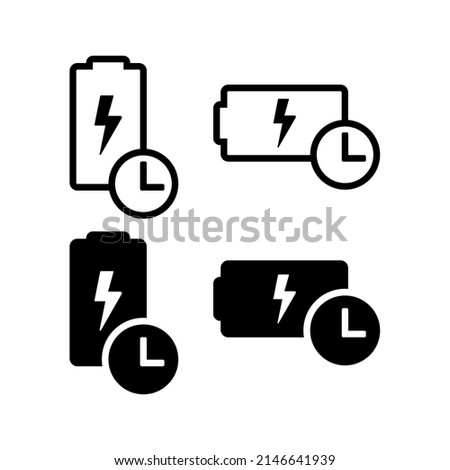 Battery time icon. Long battery life. Vector illustration