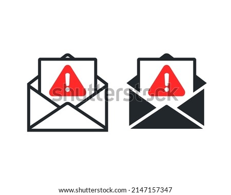 Email warning icon sign. Vector illusration