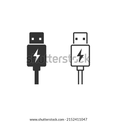 USB cable sign symbol. Vector illustration 