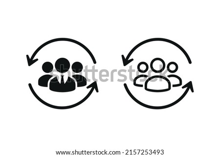 User staff rotation sign. Customer client returning, retention icon. Vector illustration