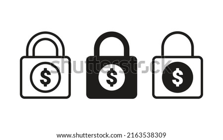 Lock dollar money icon. Vector illustration