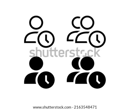 user person with time icon. Time management. Vector illustration