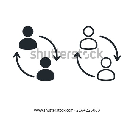 Replace sign. Person exchange, switch icon. Vector Illustration