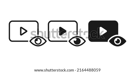 Viewer icon. Video with eye icon. Vector illustration