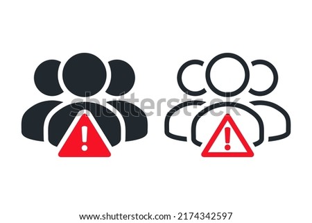 Account warning error icon. Group important notice. Vector illustration