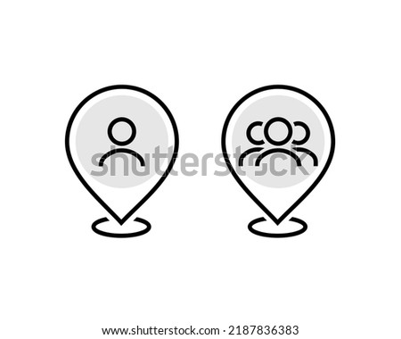 Map pin pointer with person icon. Vector illustration