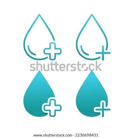 Water with plus sign. Illustration vector