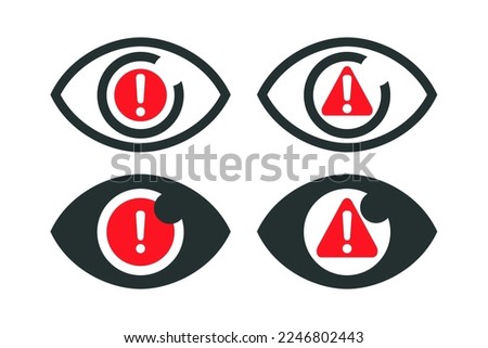 Eye warning sign. Illustration vector