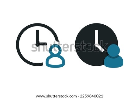 Person with time icon. Time management. Illustration vector