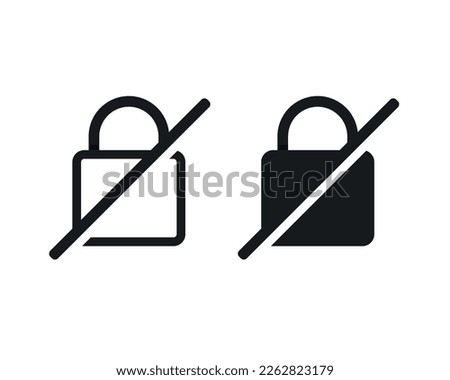 No padlock icon. Illustration vector