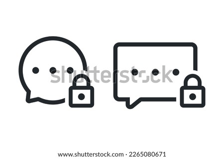 Message lock icon. Safety security chat. Illustration vector