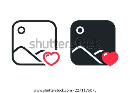 Picture love icon. Favorite image sign. Illustration vector