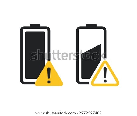 Battery warning icon. Illustration vector