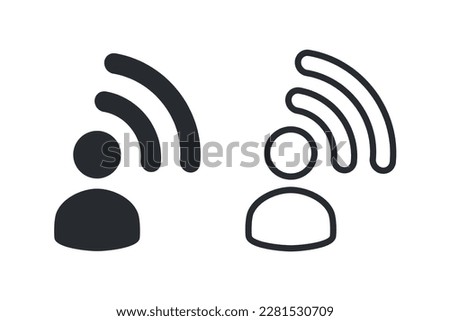 Person signal wave. Illustration vector