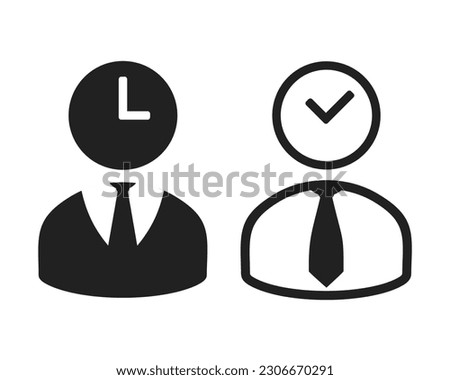 Person overtime, attendance icon. Illustration vector
