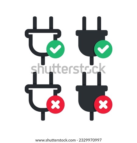 Plug electric checkmark icon. illustration vector