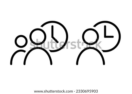 People time. Person overtime, attendance icon. Illustration vector