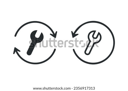 Refresh wrench icon. Illustration vector