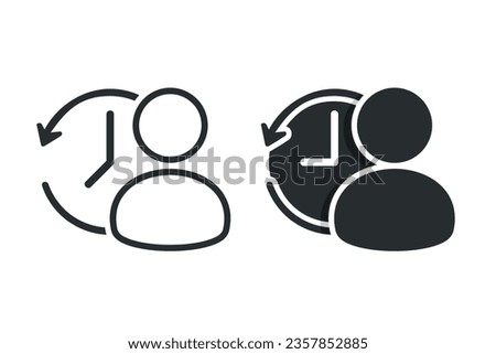Person time backward icon. Illustration vector
