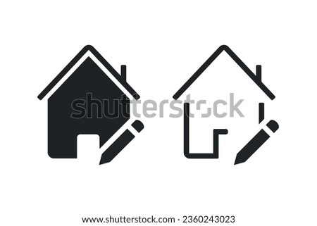 Edit house icon. Illustration vector