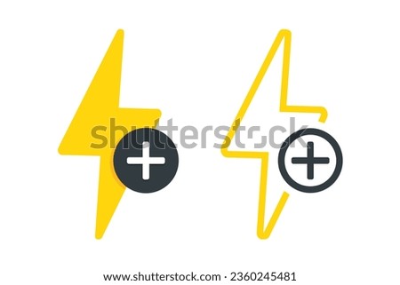 Lightning add icon. Illustration vector