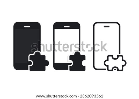 Mobile phone jigsaw icon. illustration vector