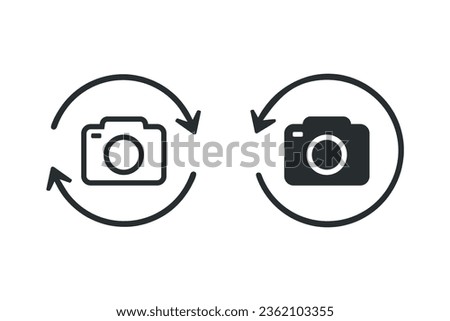 Camera refresh icon. Illustration vector