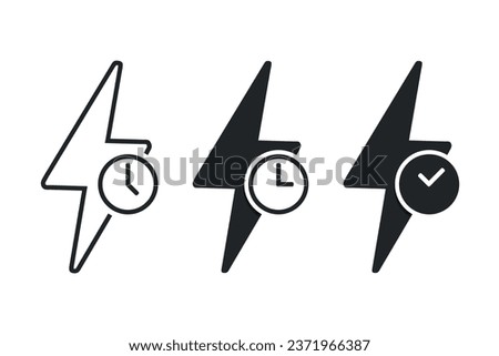 Lightning time icon. Illustration vector