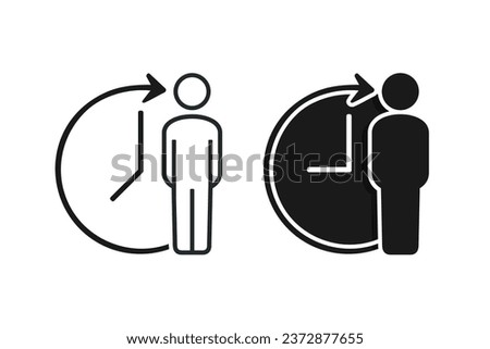 Person time backward. Illustration vector