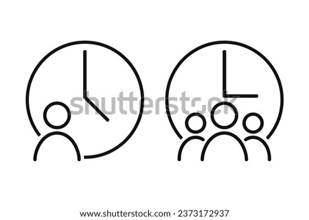 People time. Worker overtime, attendance icon. Illustration vector