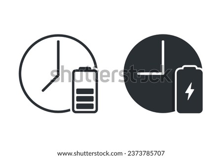 Battery time symbol. Illustration vector