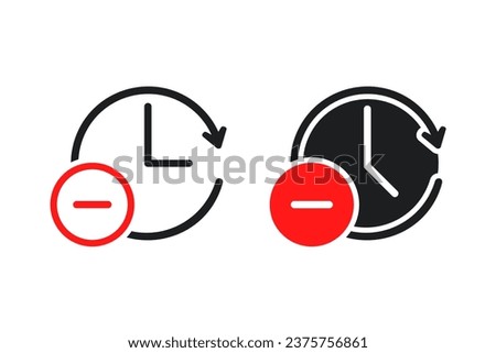 Stop reset time symbol. Illustration vector