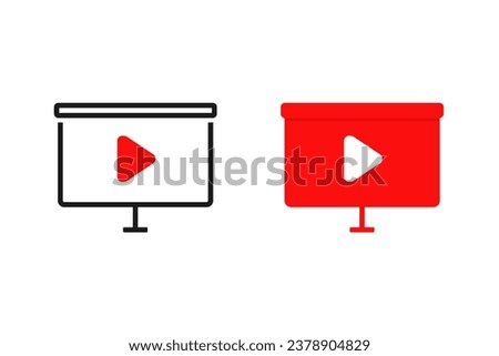 Video presentation icon. Illustration vector