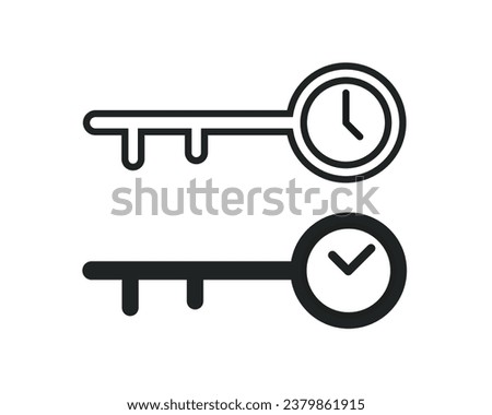 Time key lock. Illustration vector