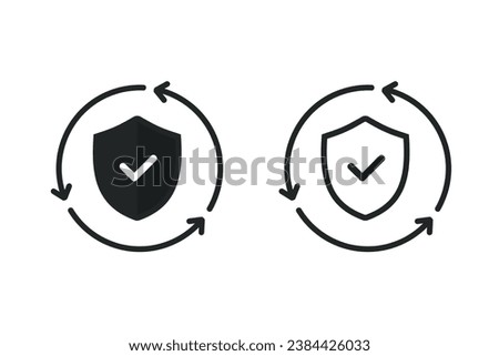 Protective shield sync. illustration vector