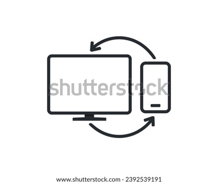 Computer and telephone exchange. Illustration vector