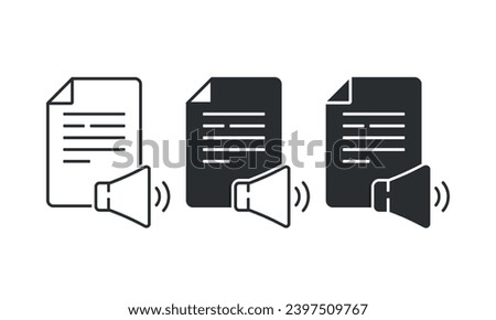 File document sound icon. Illustration vector
