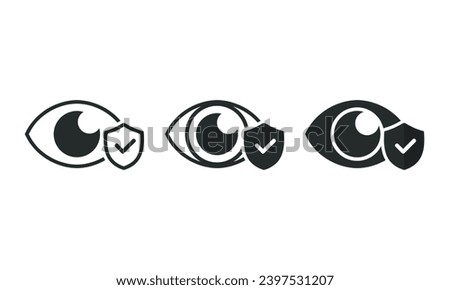 Eye shield checklist icon. Illustration vector