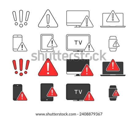 Device electronic alert, warning icon. Illustration vector