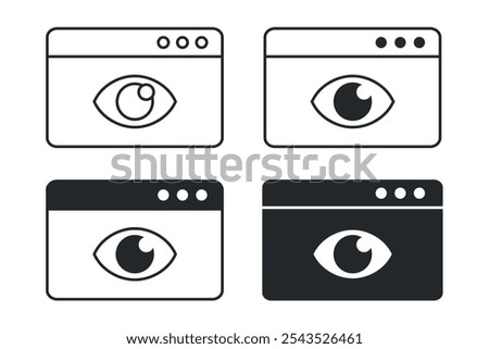 Computer browser window vision icon. illustration vector