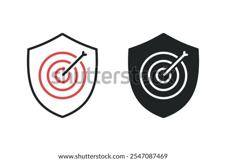 Shield target icon. Vector illustration