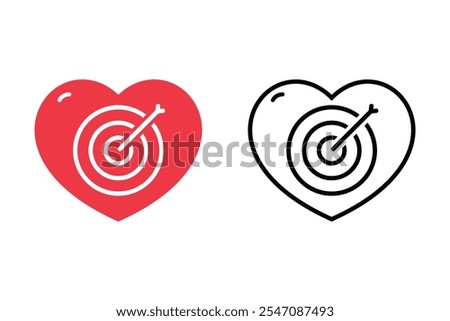 Love goal target icon. Illustration vector